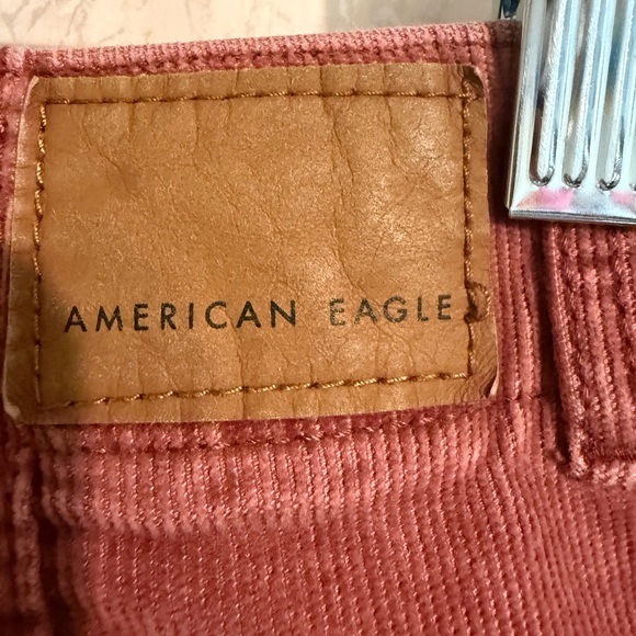 American Eagle Skirt Size 4 Hi-Rise A-Line Super Stretch Burgundy Corduroy - Picture 3 of 8